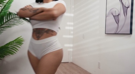 hot interracial sex betwixt black chubby gal and white man pornographic picture
